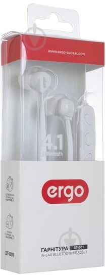 Гарнітура Ergo BT-801 white (BT-801WH) - фото 4