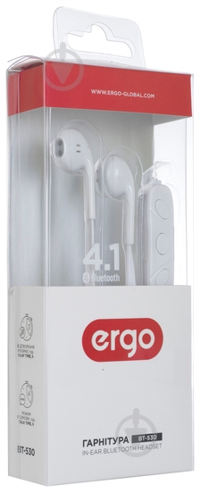Bluetooth-гарнитура Ergo BT-530 white (BT-530WH) - фото 4