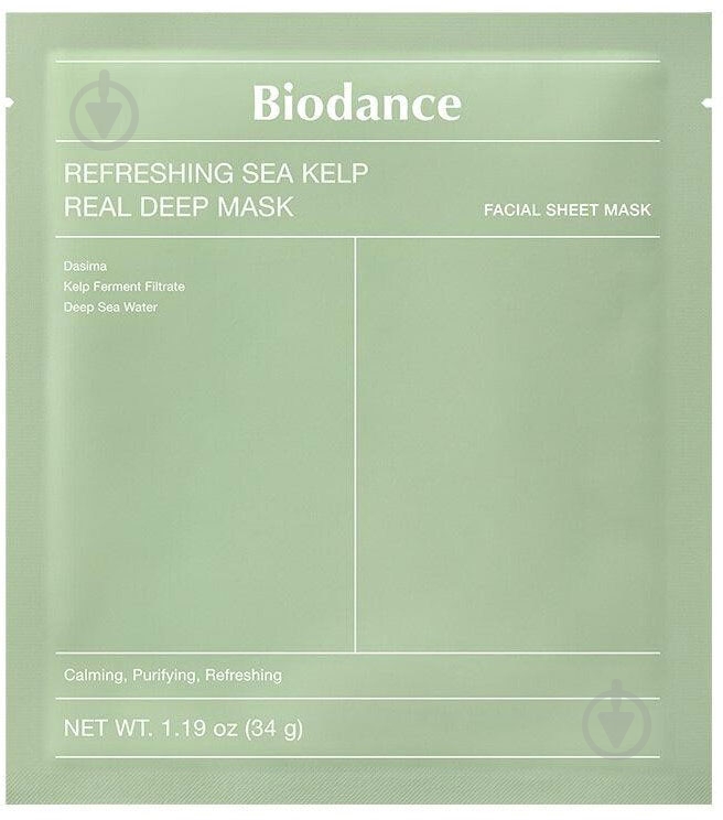 Маска Biodance гидрогелевая успокаивающая Refreshing Sea Kelp Real Deep Mask 34 г - фото 1 Маска Biodance гидрогелевая успокаивающая Refreshing Sea Kelp Real Deep Mask 34 г - фото 1