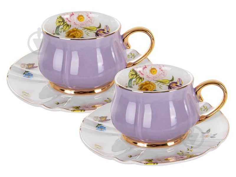 Набор чашек с блюдцами Lefard Viola Violet 200 мл 4 предмета 975-029 - фото 1 Набор чашек с блюдцами Lefard Viola Violet 200 мл 4 предмета 975-029 - фото 1