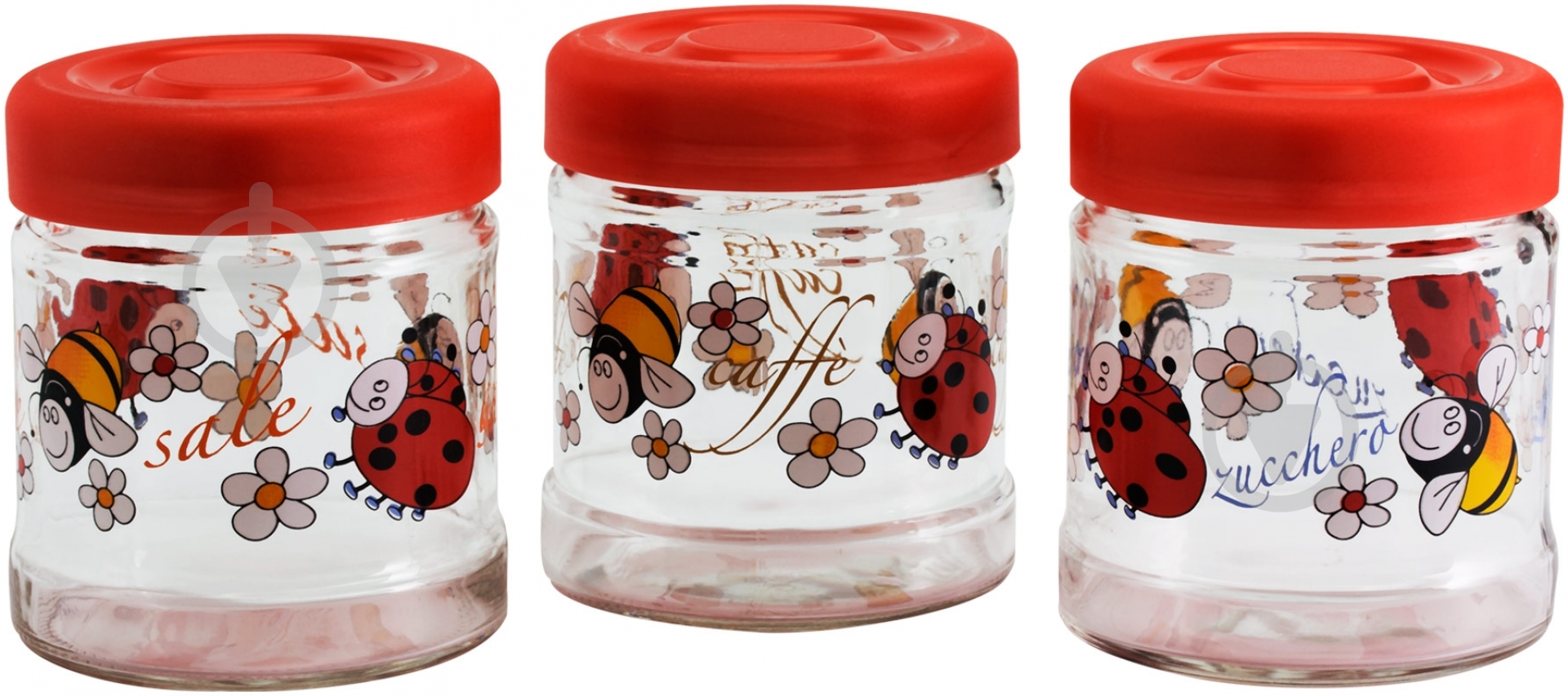 Набір банок для сипучих Borgonovo Allegra 3 шт. 04332600R - фото 1 Набір банок для сипучих Borgonovo Allegra 3 шт. 04332600R - фото 1