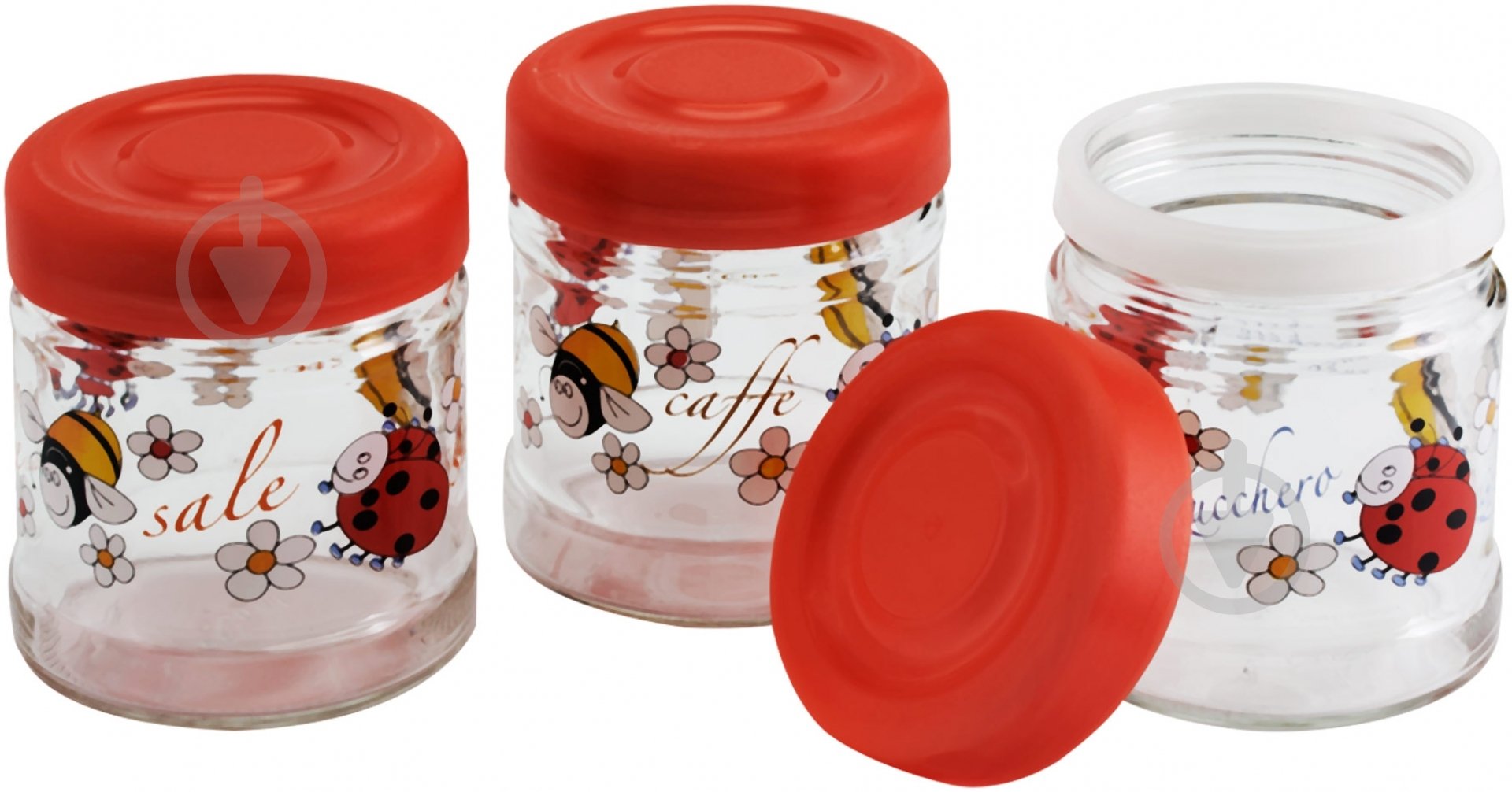 Набір банок для сипучих Borgonovo Allegra 3 шт. 04332600R - фото 2 Набір банок для сипучих Borgonovo Allegra 3 шт. 04332600R - фото 2