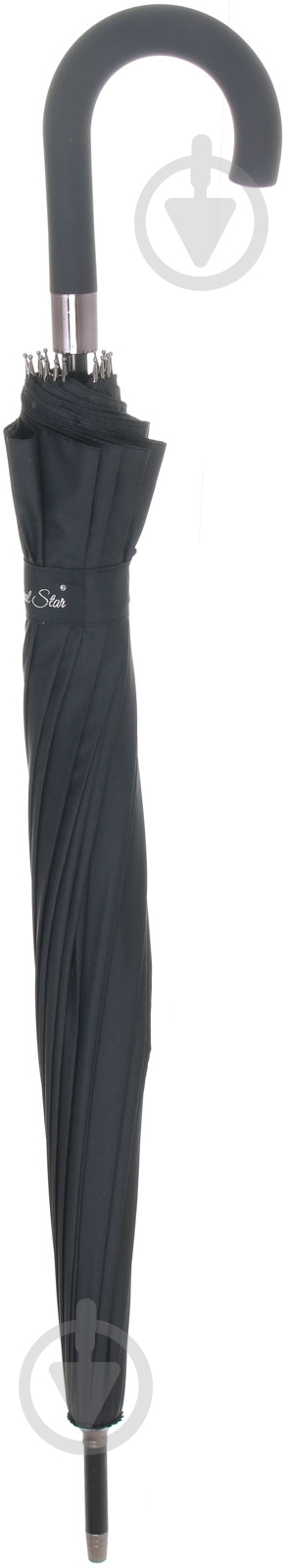 Зонт Классическая трость, автомат черный - фото 3