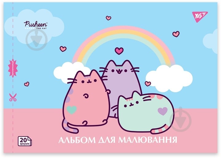 Альбом для малювання Pusheen А4 20 аркушів на скобі з перфорацією в асортименті YES - фото 2