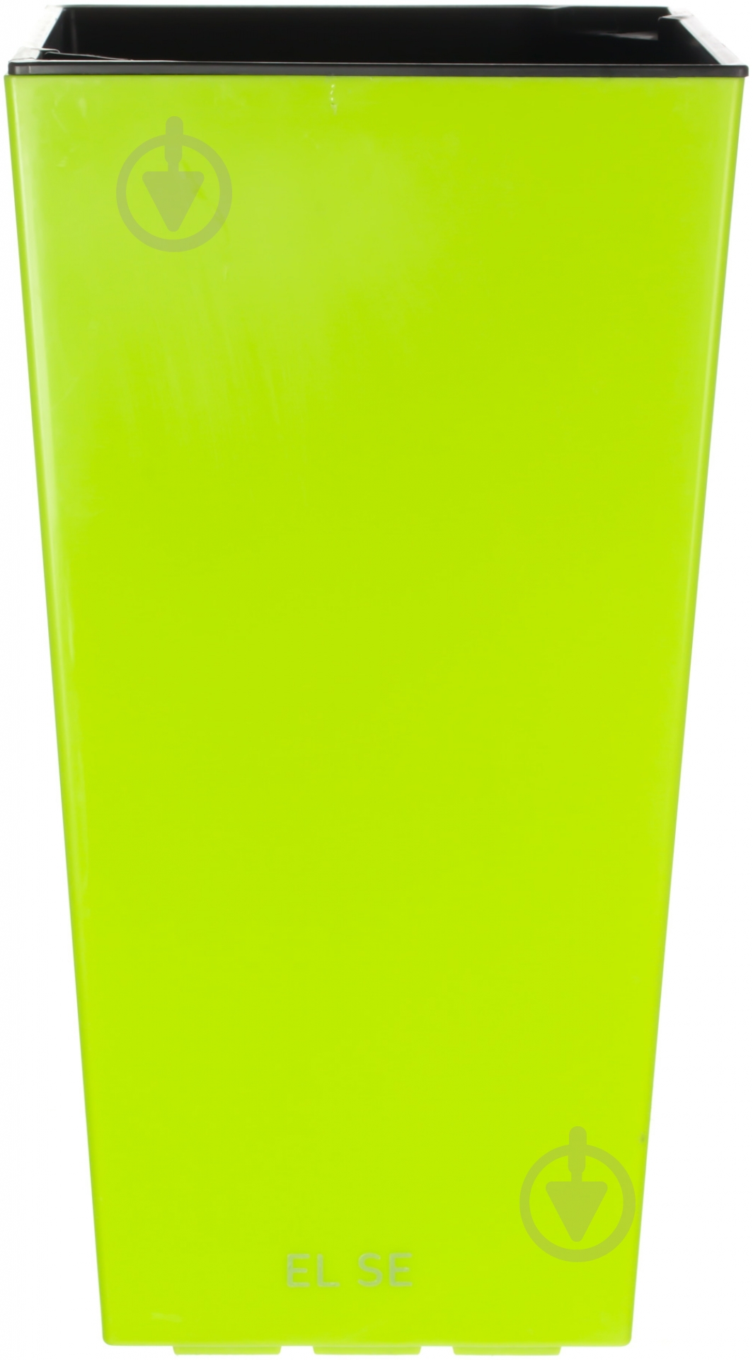 Горщик пластиковий Plastkon ELISE глянцевий квадратний 14,4 л салатовий - фото 2