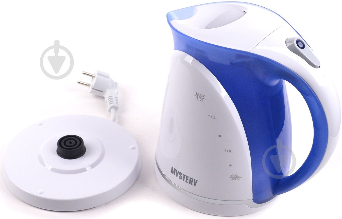 Электрочайник Mystery MEK-1616 white/blue - фото 3