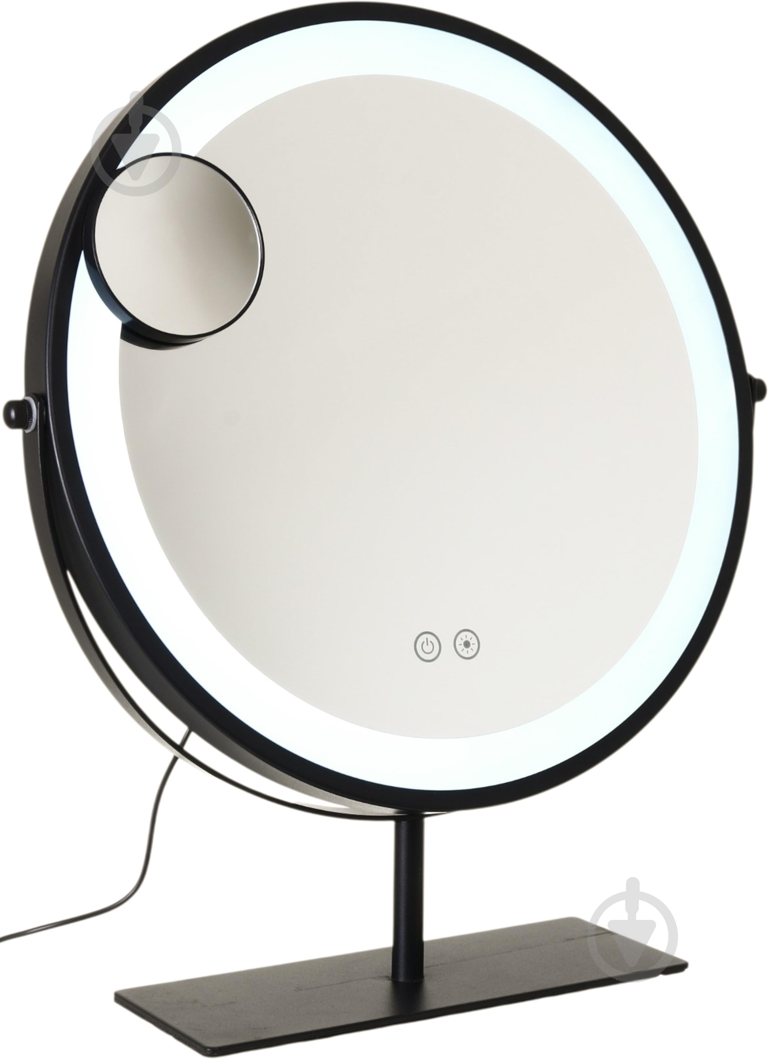 Дзеркало косметичне Sensio Yaxi 43,5x10,5x49,2 см з ефектом збільшення х 10 чорний YXLY2325 — фото 5