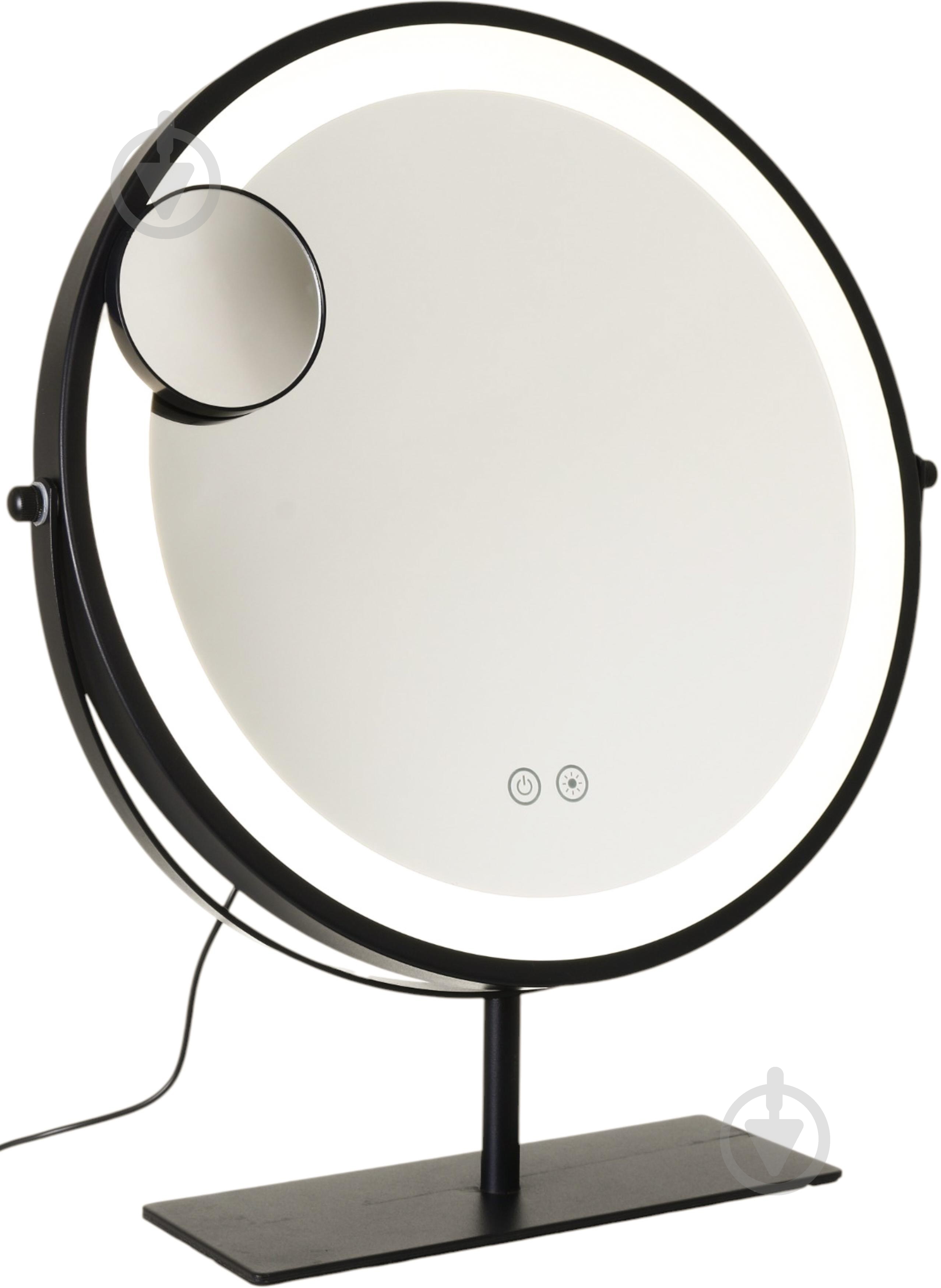 Дзеркало косметичне Sensio Yaxi 43,5x10,5x49,2 см з ефектом збільшення х 10 чорний YXLY2325 — фото 4