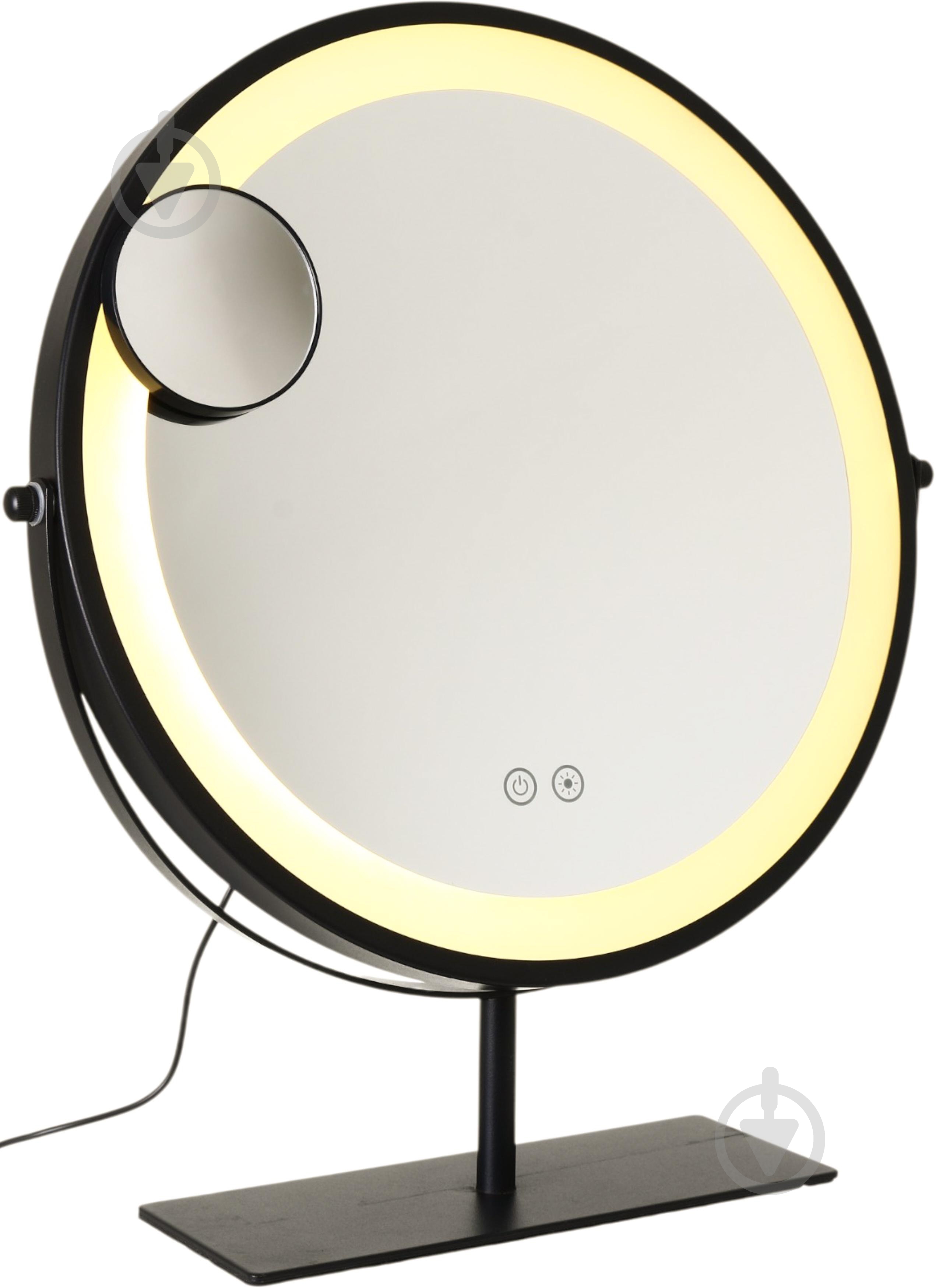 Дзеркало косметичне Sensio Yaxi 43,5x10,5x49,2 см з ефектом збільшення х 10 чорний YXLY2325 — фото 2