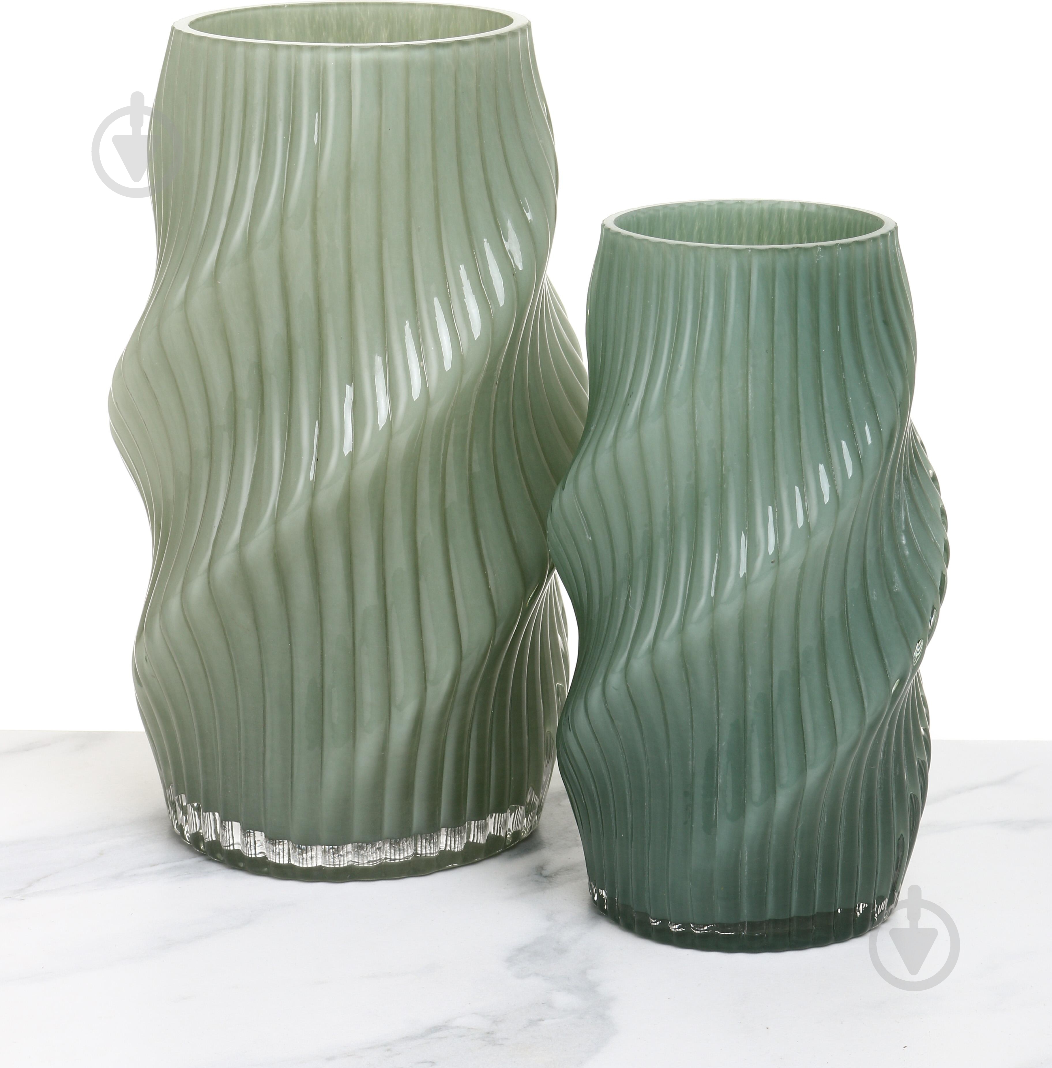 Ваза Sensio Ripple 22,5 см Зеленая SS24-015 - фото 4