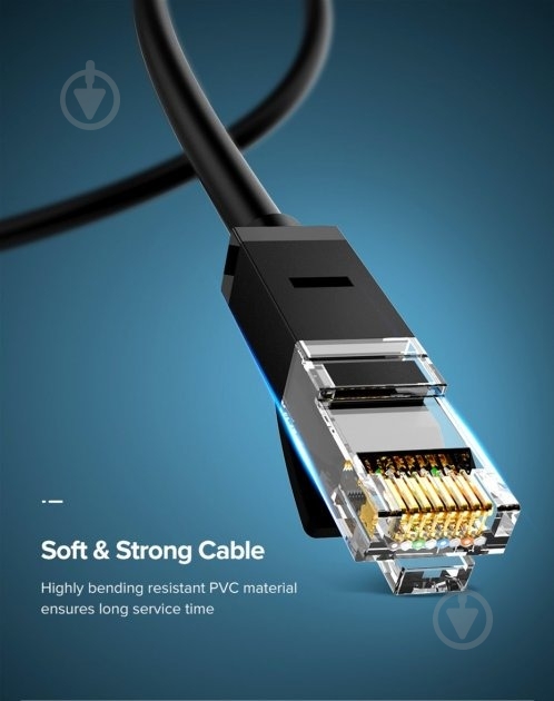 Патч-корд UGREEN NW102 Cat 6 U/UTP (60545) Lan Cable 1,5 м черный - фото 4