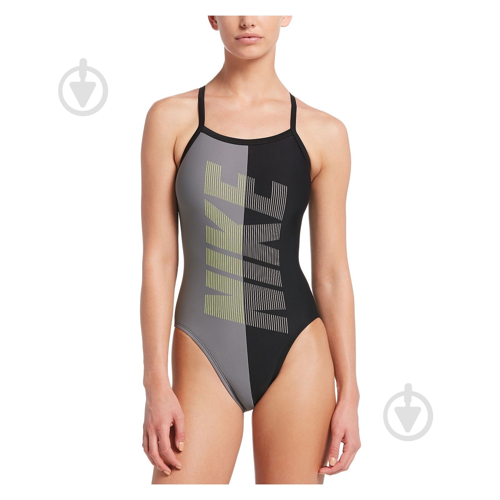 Купальник Nike NESS9050-001 NESS9050-001 черный с серым - фото 1