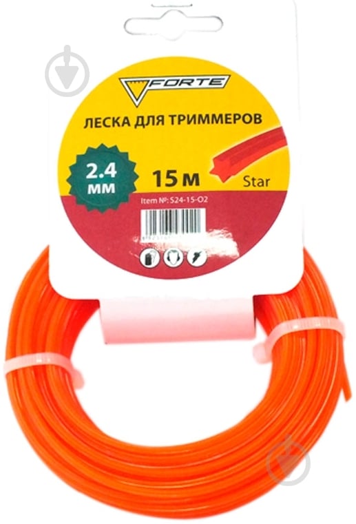 Леска Forte для триммера 2,4мм 15м - фото 1