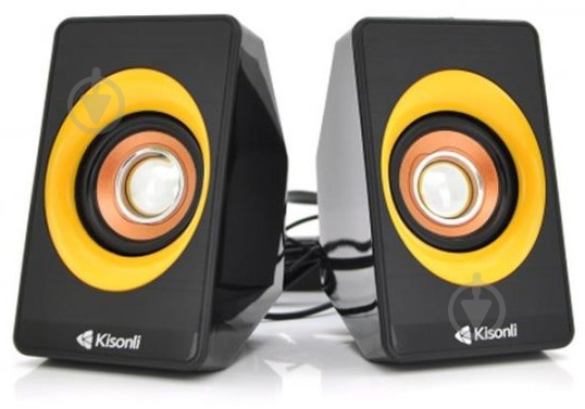 Акустична система Kisonli A-303/23403 2.0 black/yellow - фото 1 Акустична система Kisonli A-303/23403 2.0 black/yellow - фото 1