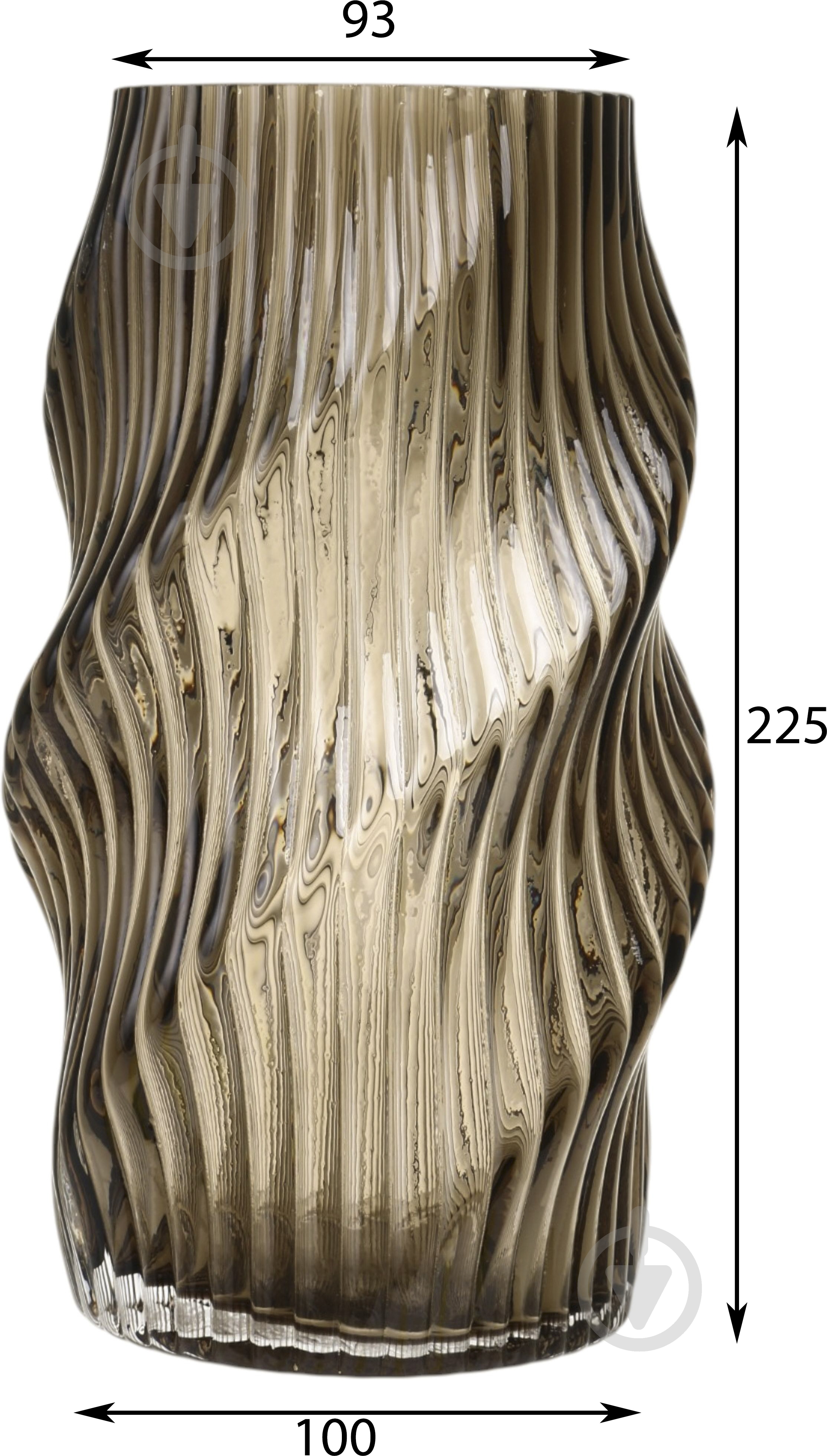 Ваза Sensio Ripple 22,5 см Коричневая SS24-018 - фото 2