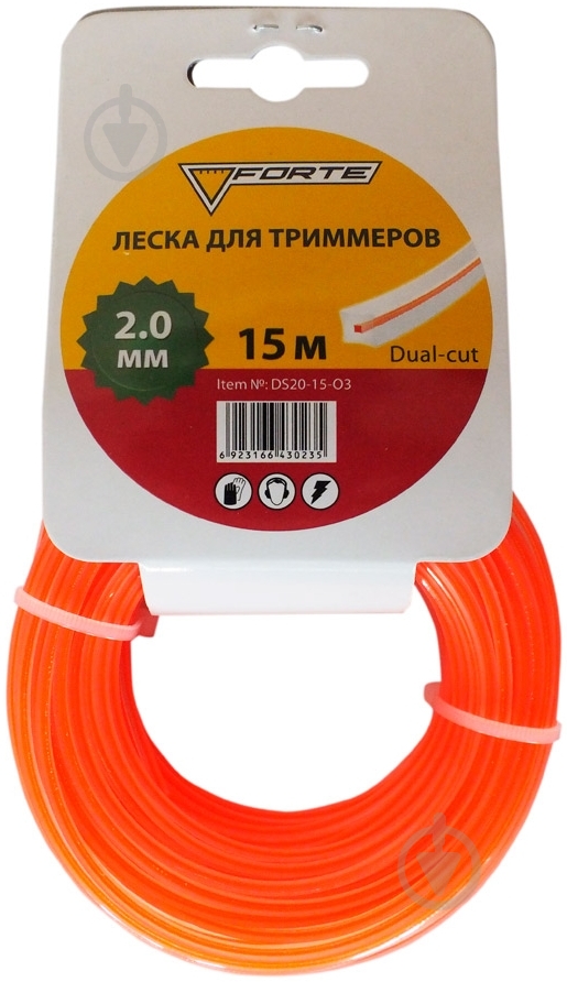 Волосінь Forte для тримера з сердечником 2 мм 15 м - фото 1