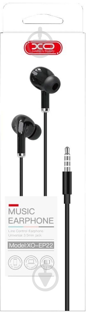 Наушники Xo EP22 black (13794) - фото 2 Наушники Xo EP22 black (13794) - фото 2