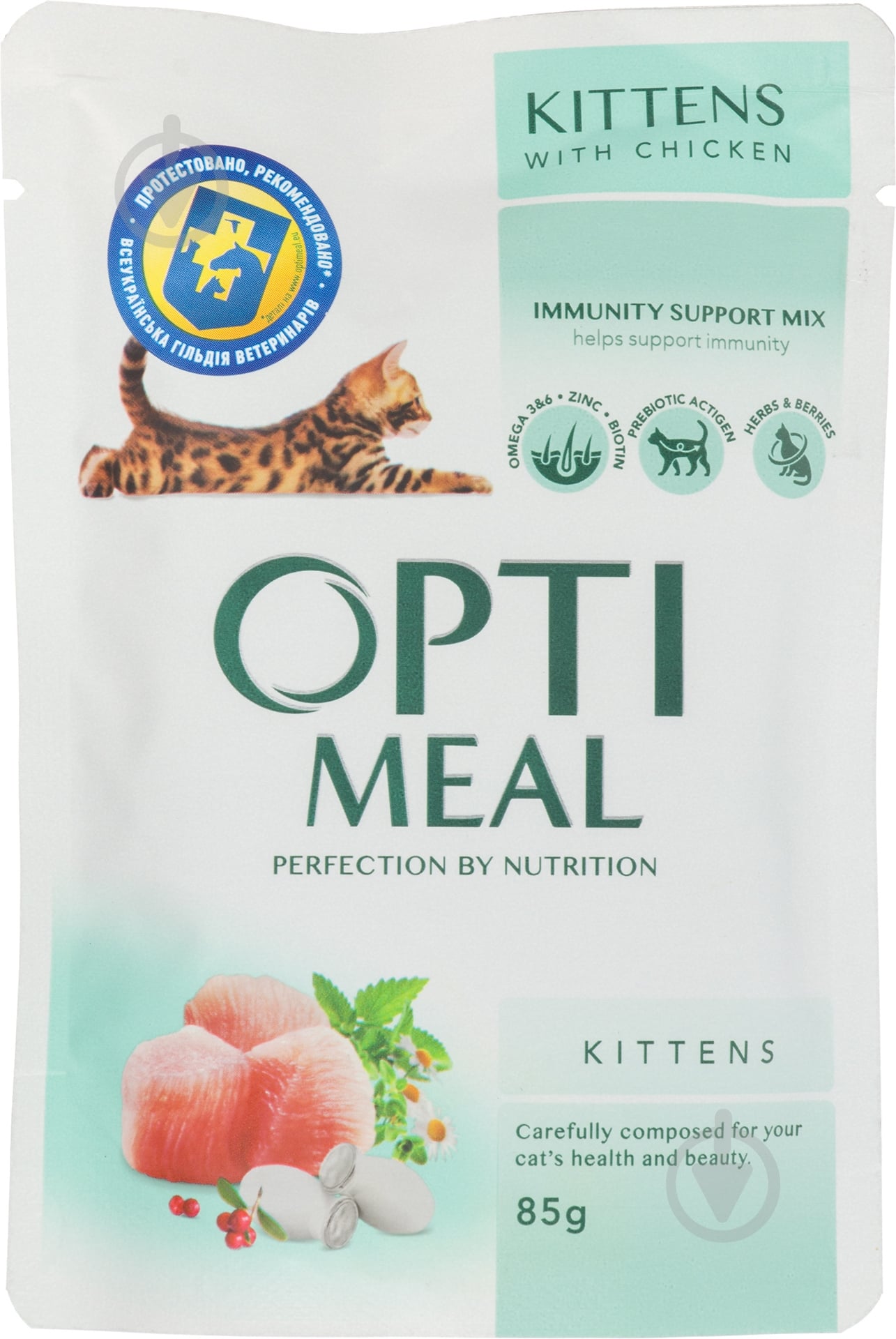 Консерва Optimeal Kittens з куркою 85 г - фото 1