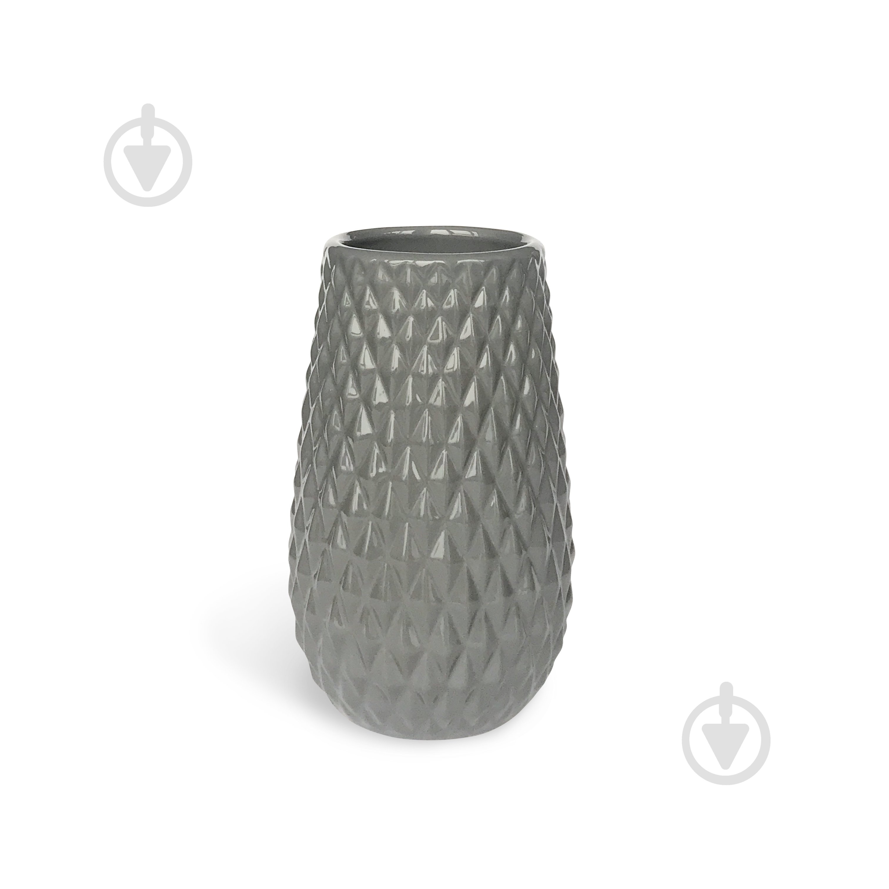 Ваза керамическая Rezon Перелесник 20х12 см 20 см серая - фото 1