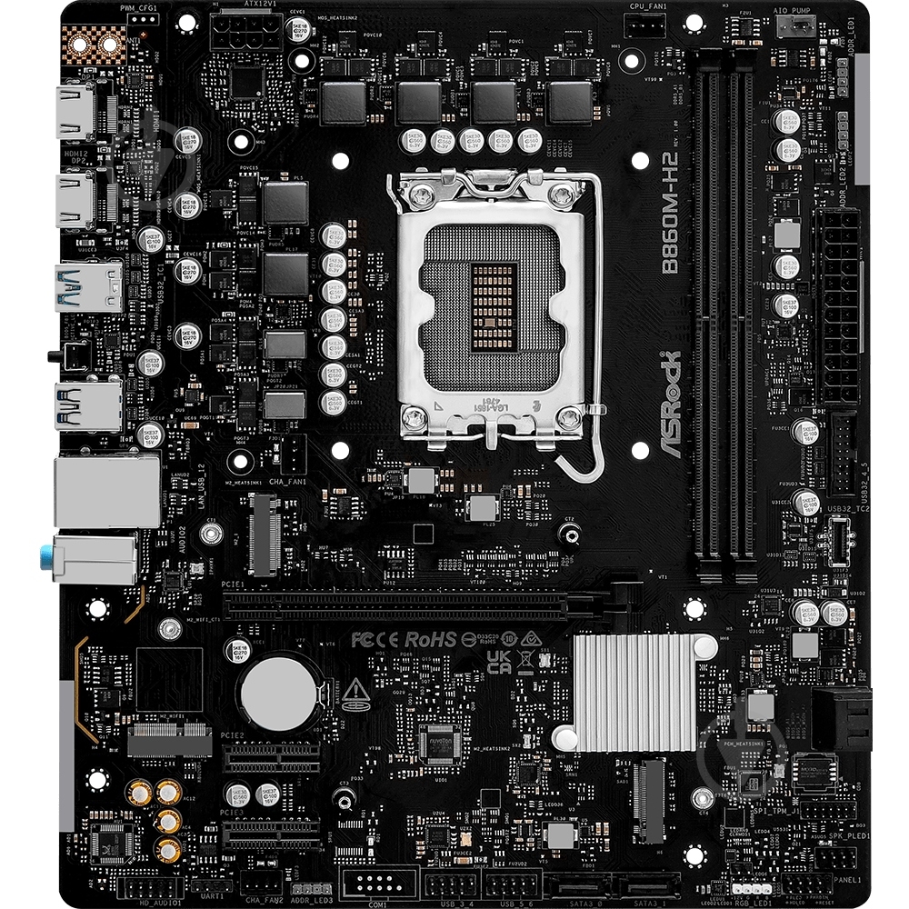 Материнская плата ASRock B860M-H2 (Socket 1851, Intel B860, micro ATX) - фото 1