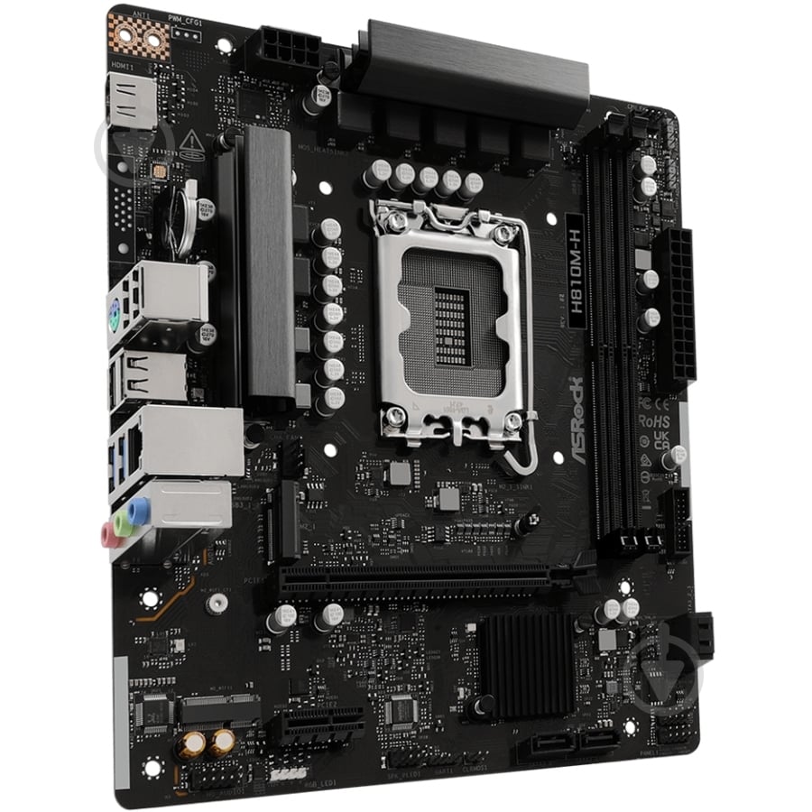 Материнская плата ASRock H810M-H (Socket 1851, Intel H810, micro ATX) - фото 2