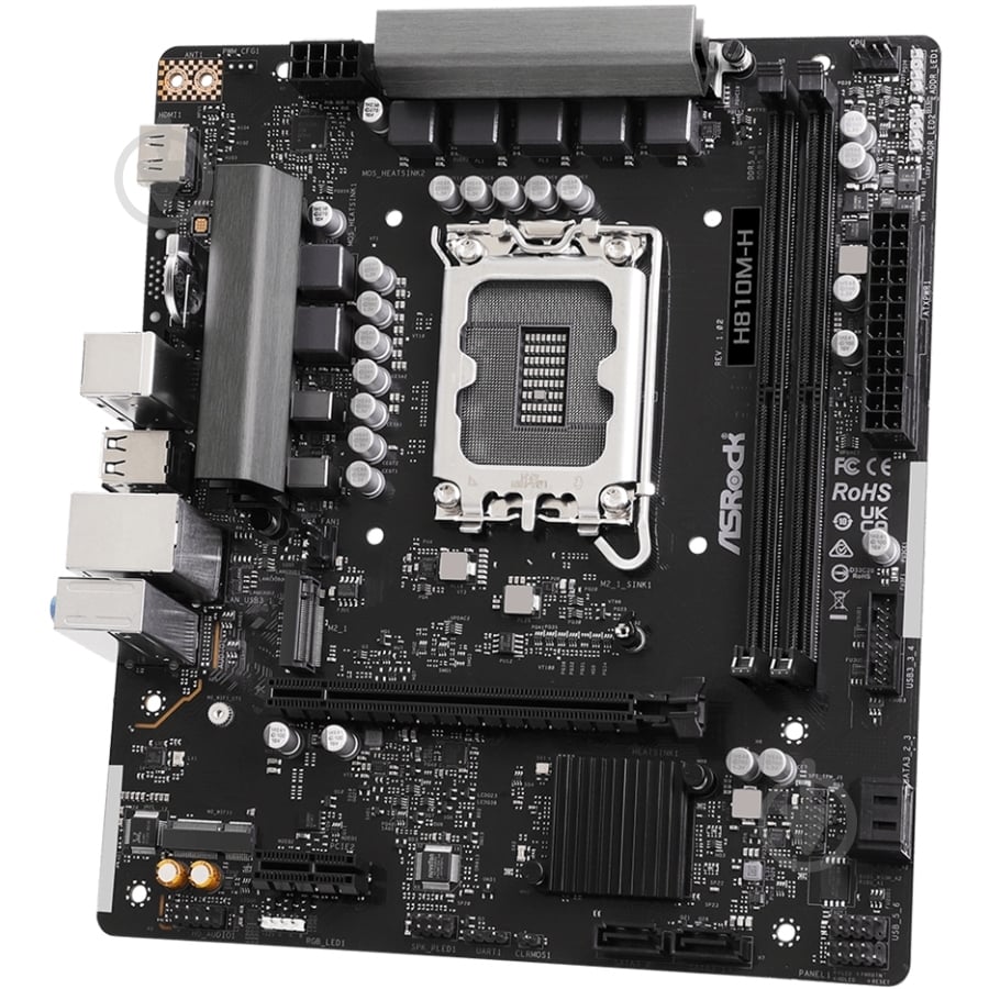 Материнская плата ASRock H810M-H (Socket 1851, Intel H810, micro ATX) - фото 3