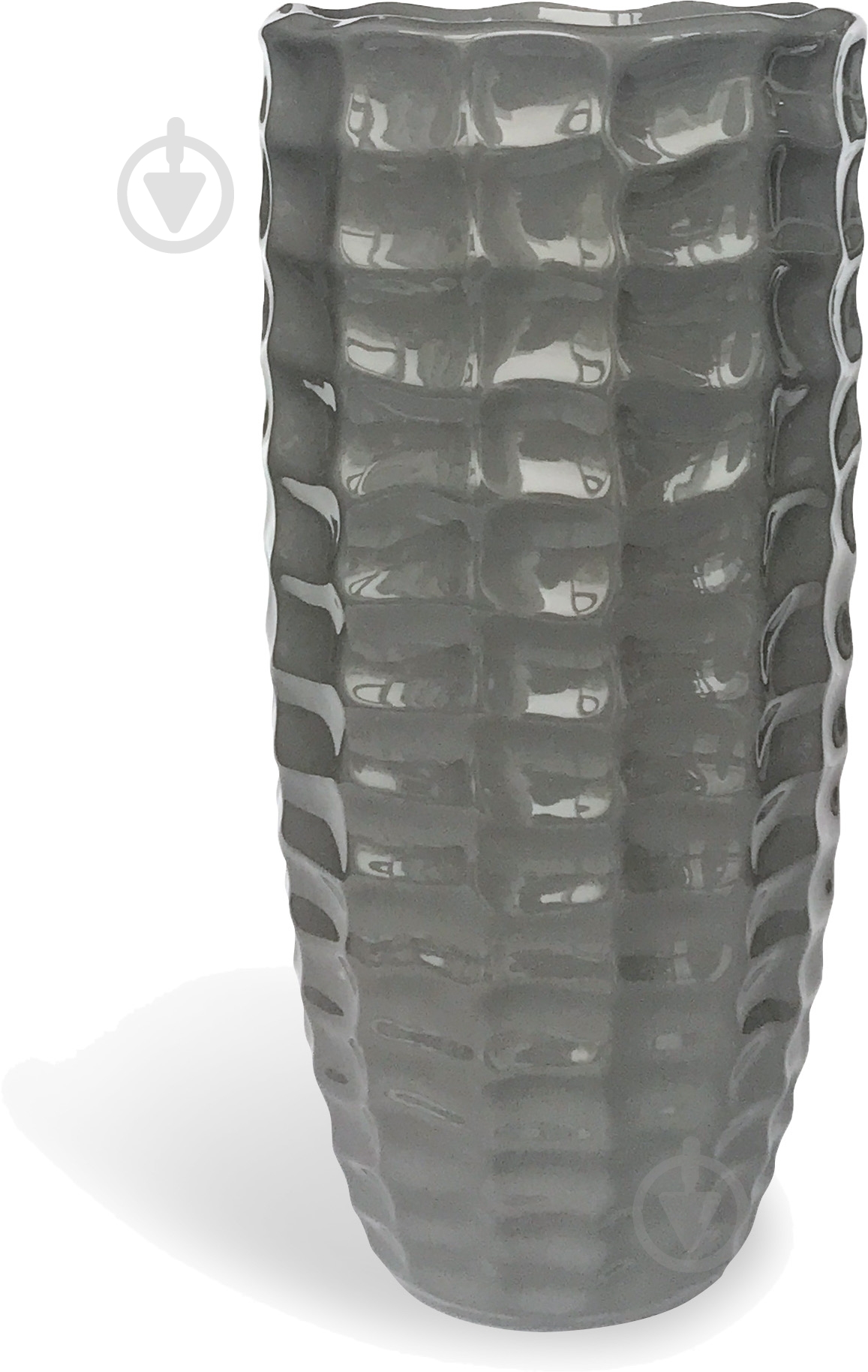 Ваза керамическая Rezon Клин 28х11 см 28 см серая - фото 1