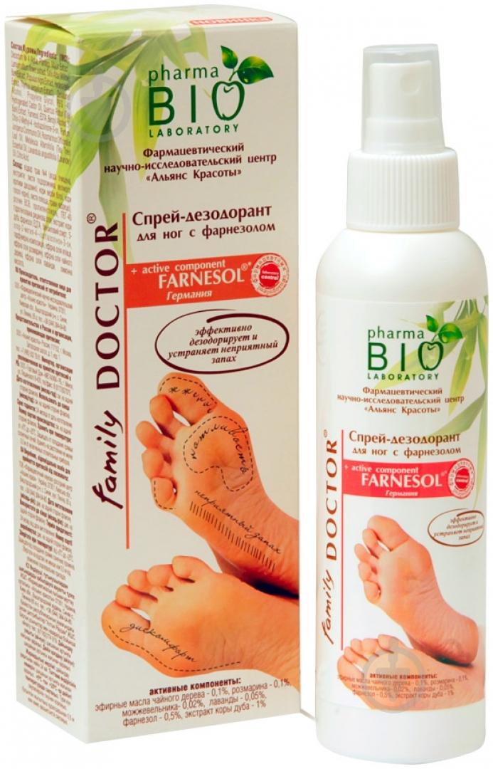 Дезодорант для ног Pharma Bio Laboratory с фарнезолом 150 мл - фото 1