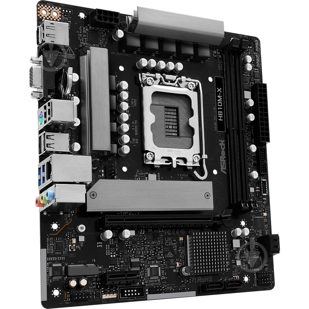 Материнська плата ASRock H810M-X (Socket 1851, Intel H810, micro ATX) - фото 2