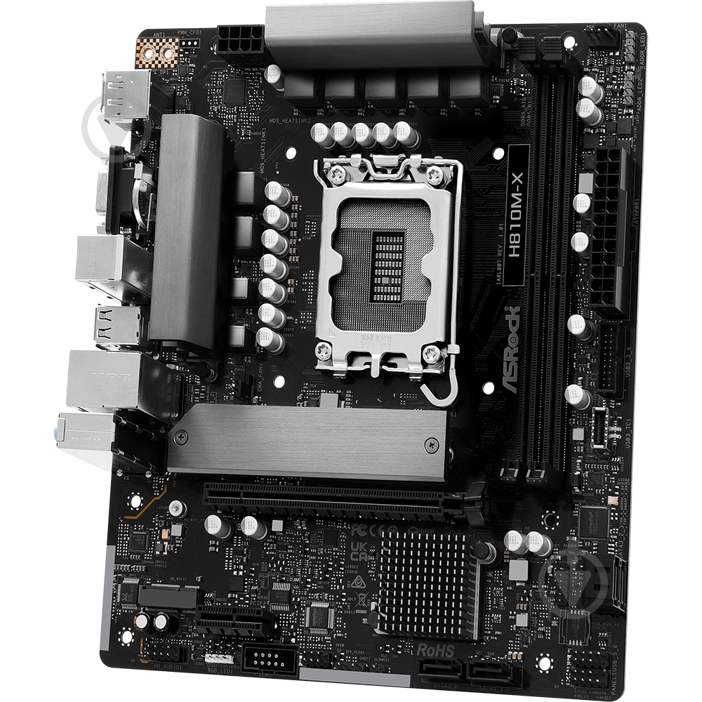 Материнська плата ASRock H810M-X (Socket 1851, Intel H810, micro ATX) - фото 3