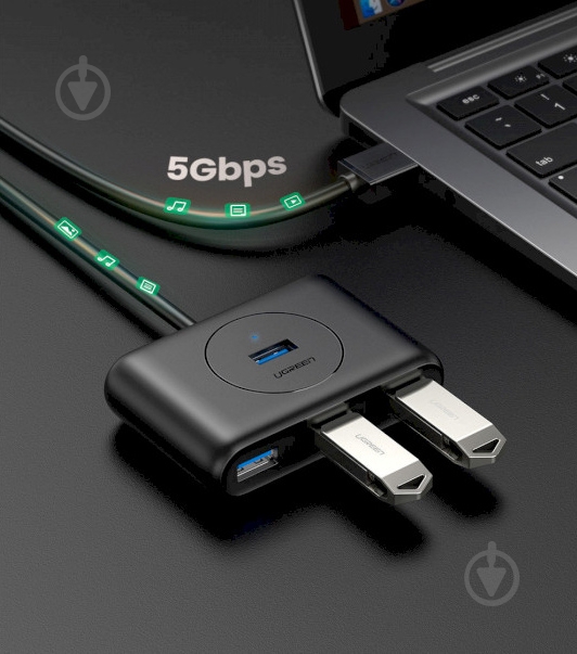 USB-хаб UGREEN CR113 4xUSB3.0 Black (20291) - фото 6