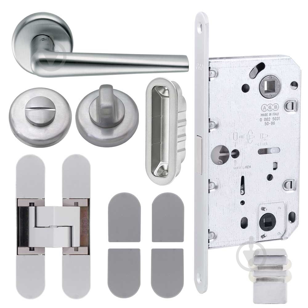 Комплект фурнитуры санузловой Colombo® Robotre 96 мм матовый хром с петлями - фото 1 Комплект фурнитуры санузловой Colombo® Robotre 96 мм матовый хром с петлями - фото 1