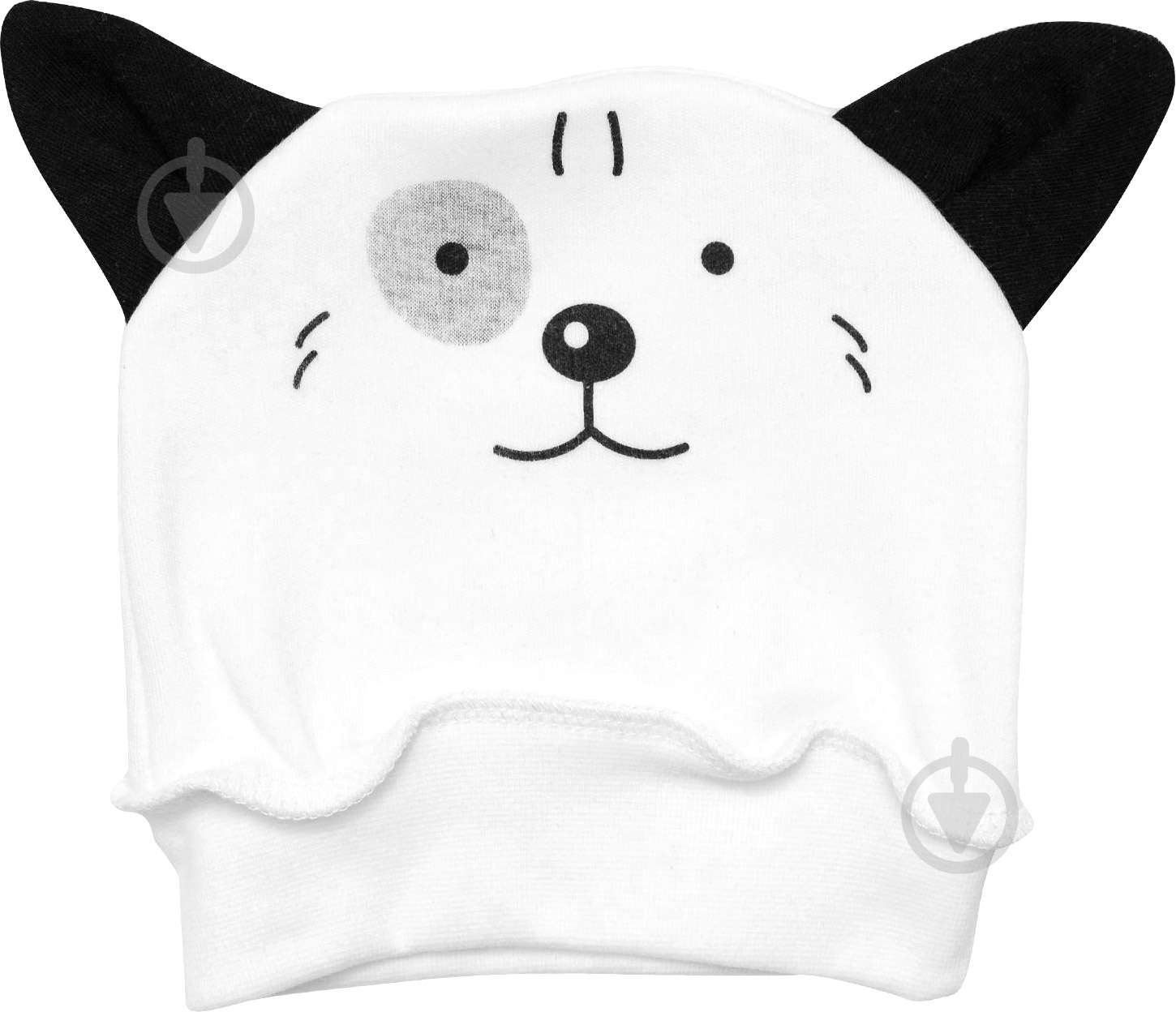 Шапочка Minikin р.43 белый с черным 197000343 - фото 1 Шапочка Minikin р.43 белый с черным 197000343 - фото 1