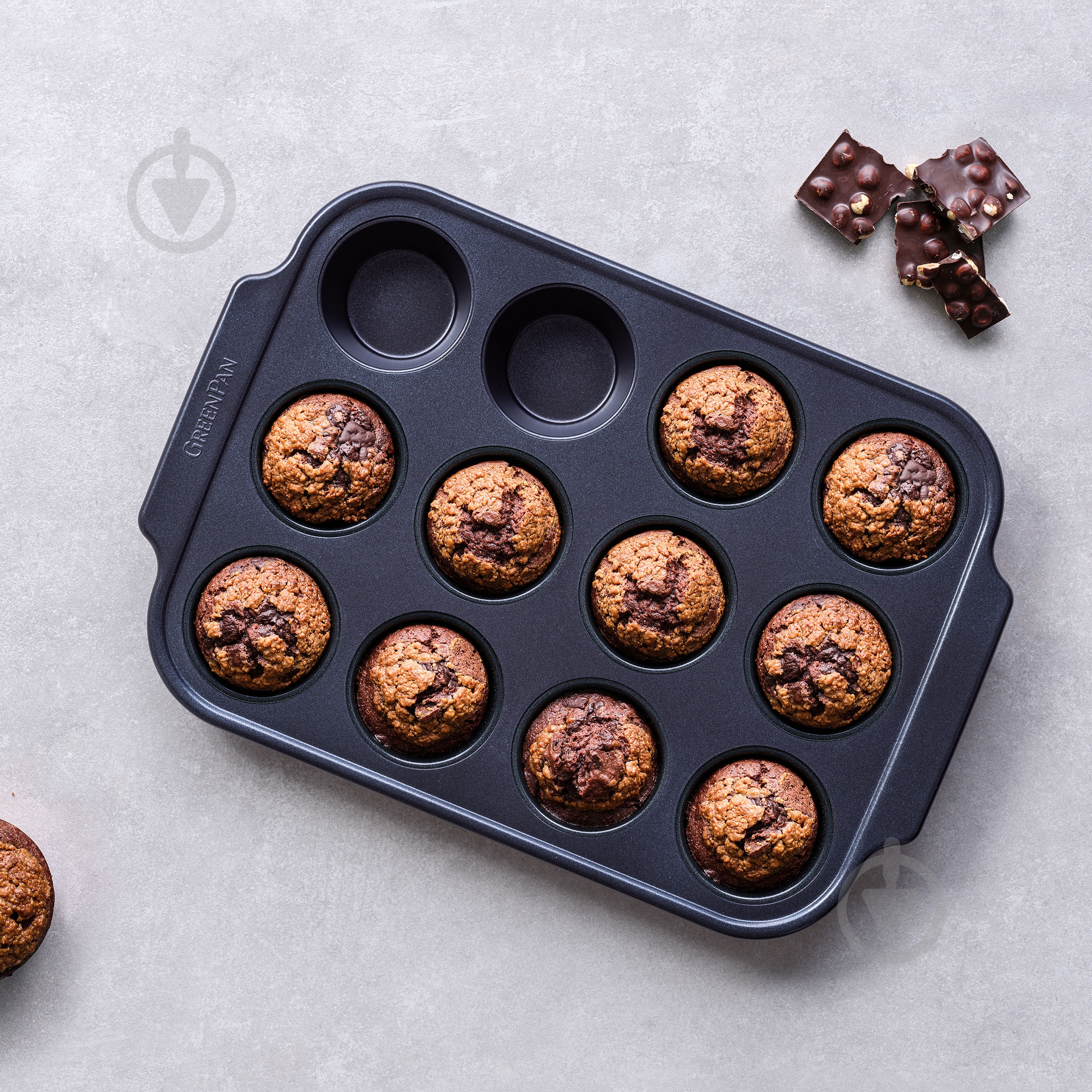 Форма для кексів GreenPan 40х28х43 см на 12 шт (CC007766-001) - фото 6 Форма для кексів GreenPan 40х28х43 см на 12 шт (CC007766-001) - фото 6