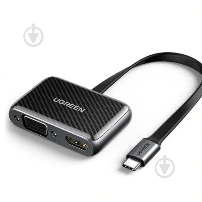 Адаптер UGREEN USB Type-C to HDMI VGA 0,15 м black (70549) - фото 1
