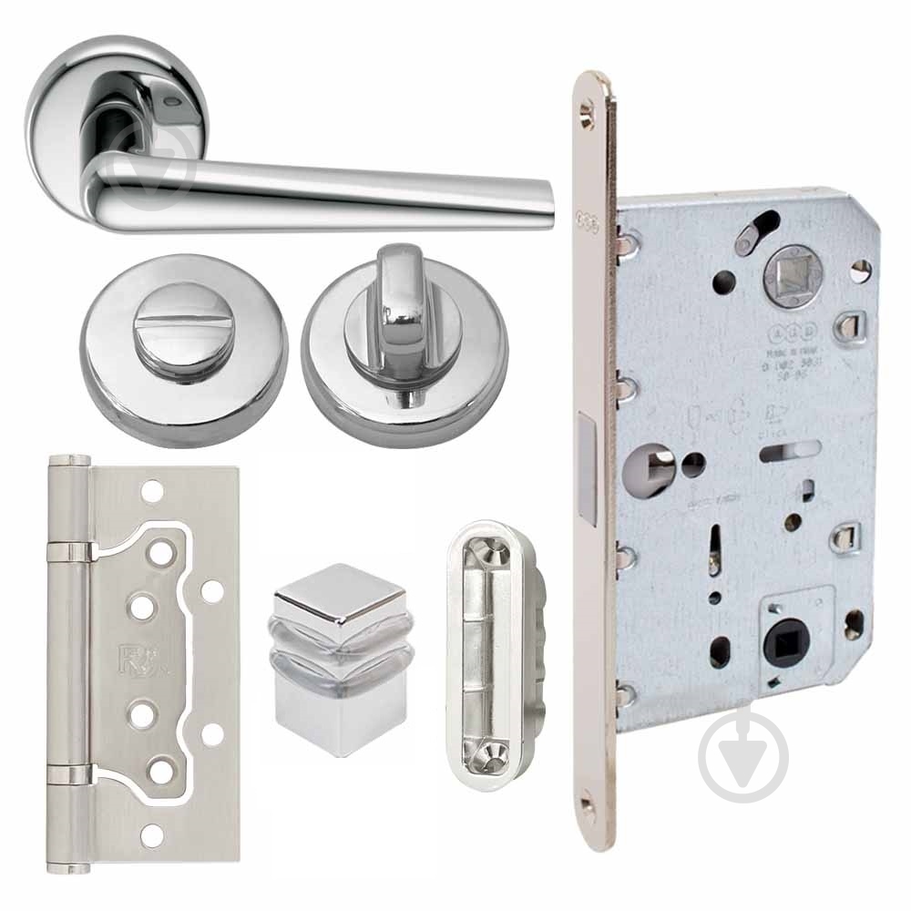 Комплект фурнитуры санузловой Colombo® Robotre 3 96 мм полированный хром с петлями - фото 1 Комплект фурнитуры санузловой Colombo® Robotre 3 96 мм полированный хром с петлями - фото 1