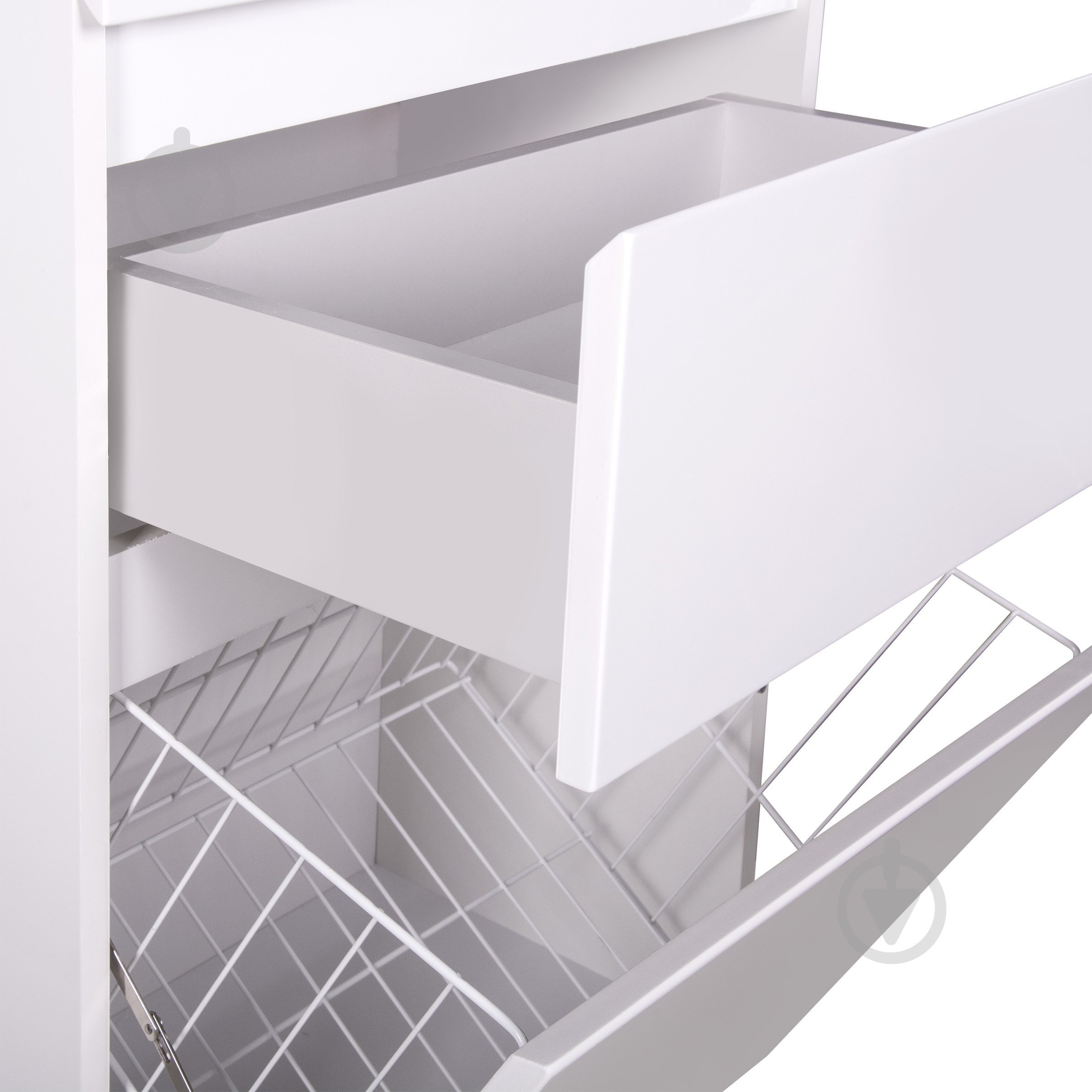 Пенал для ванной комнаты Мойдодыр Палермо П-66к с корзиной для белья - фото 5 Пенал для ванной комнаты Мойдодыр Палермо П-66к с корзиной для белья - фото 5