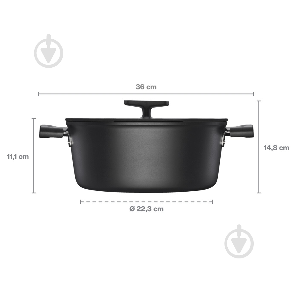 Каструля з кришкою Fiskars Hard Face 3,5 л - фото 4 Каструля з кришкою Fiskars Hard Face 3,5 л - фото 4