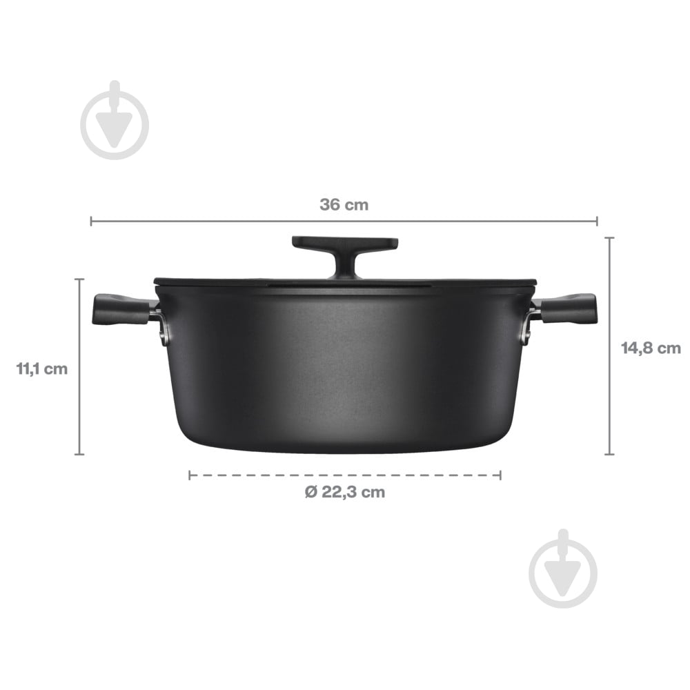 Каструля з кришкою Fiskars Hard Face 5 л - фото 4 Каструля з кришкою Fiskars Hard Face 5 л - фото 4