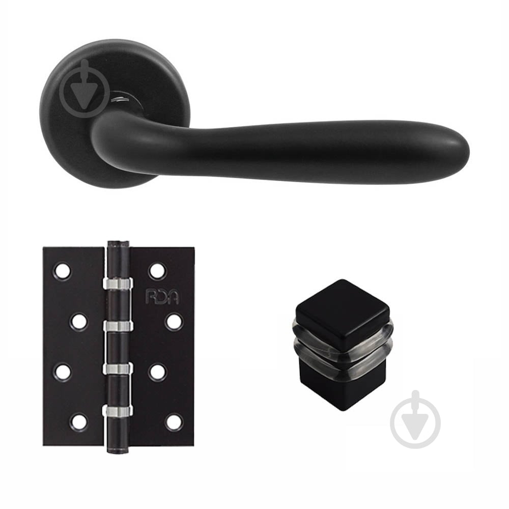 Комплект фурнитуры без замка Colombo® Robot 1 матовый черный с петлями - фото 1 Комплект фурнитуры без замка Colombo® Robot 1 матовый черный с петлями - фото 1