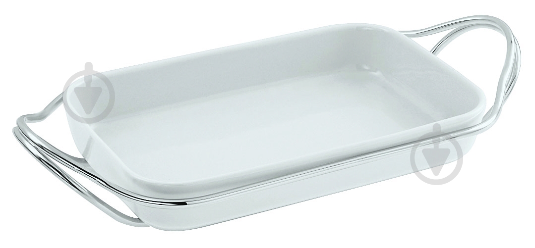 Блюдо прямоугольное Sambonet з тримачем LIVING 41х27 см нержавіюча сталь - фото 1
