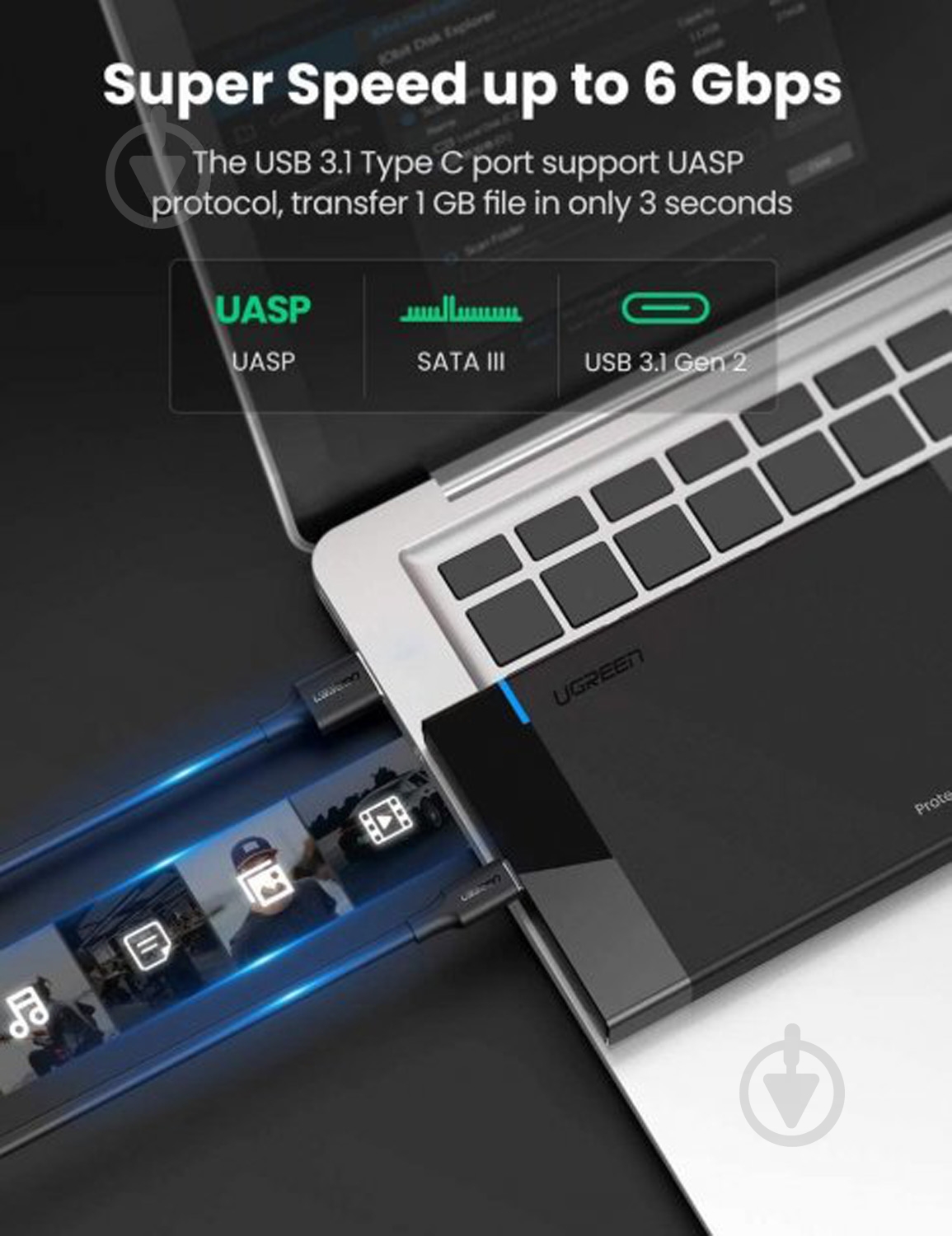 Внешний карман UGREEN 50743 - фото 3