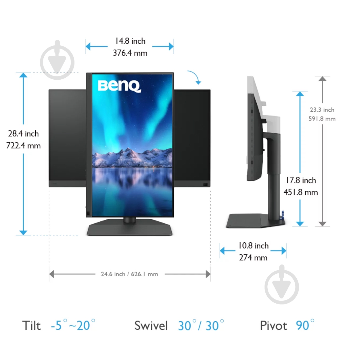Монитор BenQ SW272Q 27" (9H.LLPLB.QBE) - фото 10