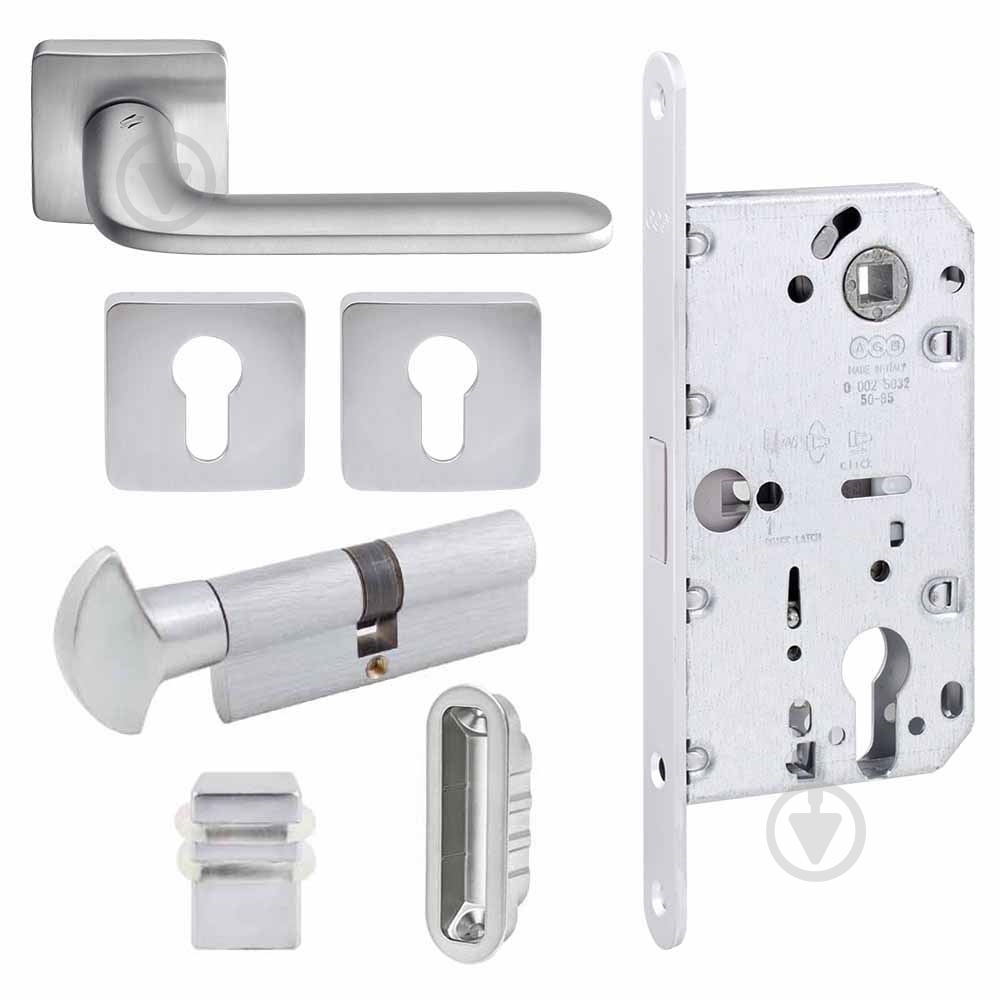 Комплект фурнитуры цилиндровый Colombo® Roboquattro S 85 мм матовый хром без петель - фото 1