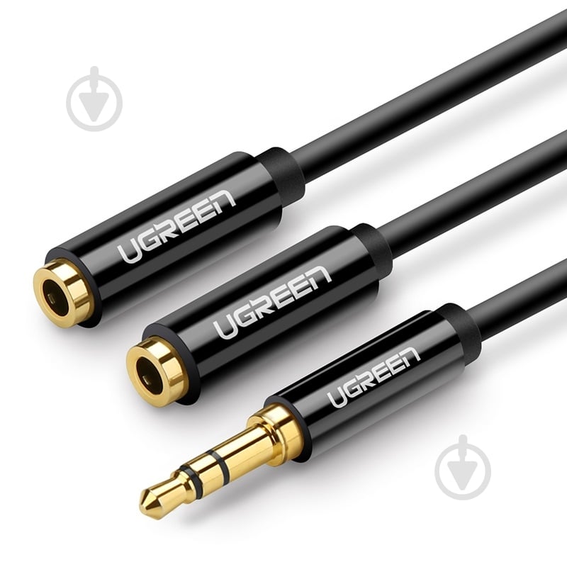 Кабель UGREEN Stereo 3.5mm Male to 2x 3.5mm Female Audio Cable 0,20 м white (10739) - фото 1 Кабель UGREEN Stereo 3.5mm Male to 2x 3.5mm Female Audio Cable 0,20 м white (10739) - фото 1