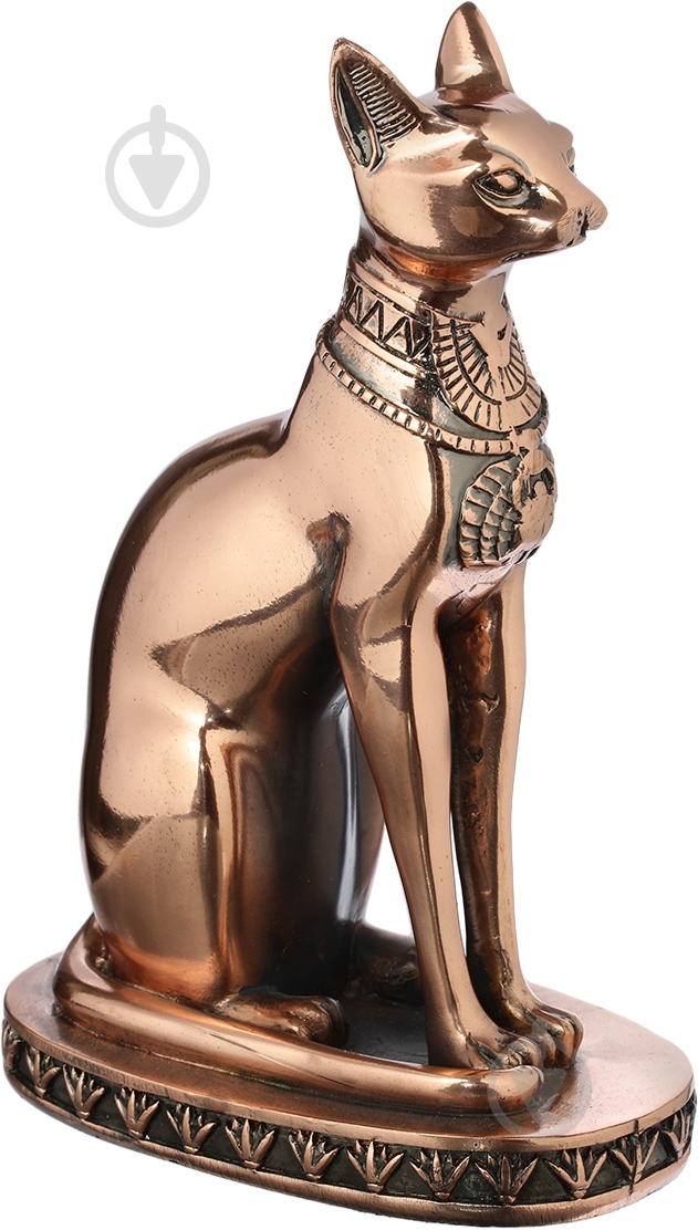 Статуэтка египетская кошка E387 17х11 см медный - фото 3