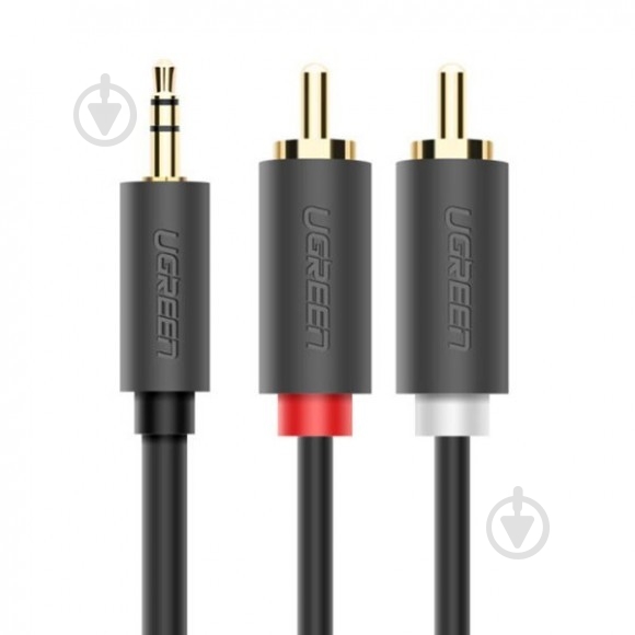 Кабель UGREEN AV102 3.5 мм to 2RCA Audio Cable 1 м black (10772) - фото 2 Кабель UGREEN AV102 3.5 мм to 2RCA Audio Cable 1 м black (10772) - фото 2