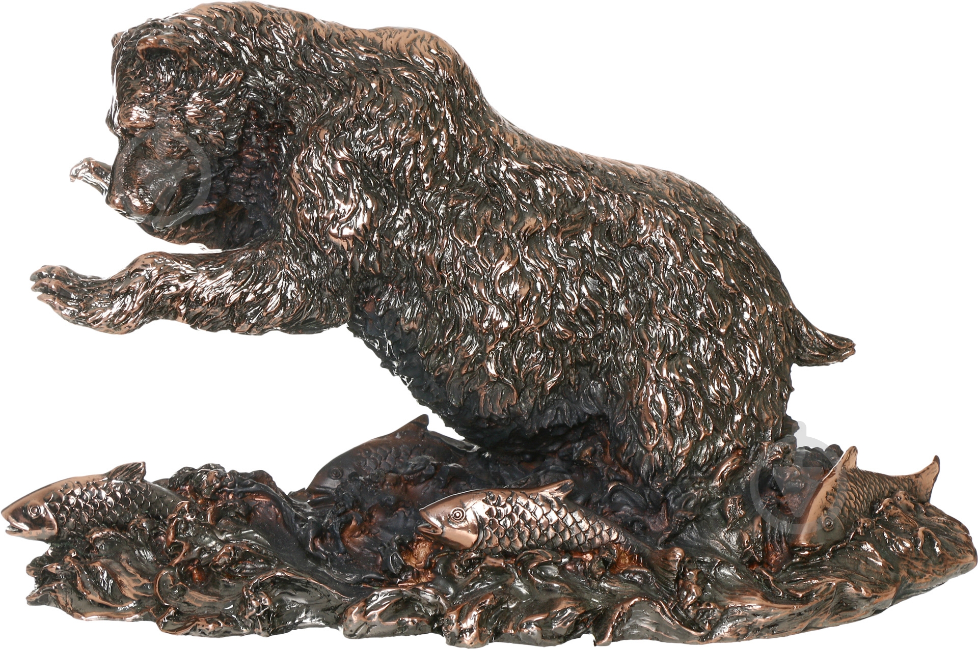 Статуэтка Classic Art медведь, ловящий рыбу E431 15х24 см медный - фото 3 Статуэтка Classic Art медведь, ловящий рыбу E431 15х24 см медный - фото 3