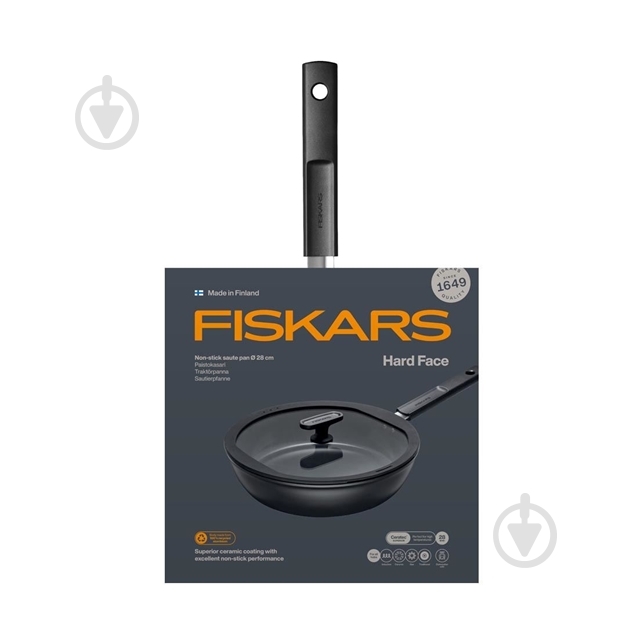 Сотейник с крышкой Fiskars Hard Face 28 см - фото 5 Сотейник с крышкой Fiskars Hard Face 28 см - фото 5