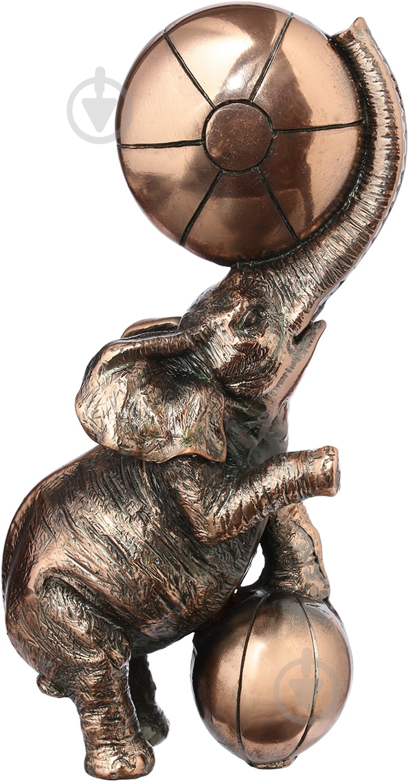Статуэтка-часы слон с мячом Е550 15х7 см медный - фото 4
